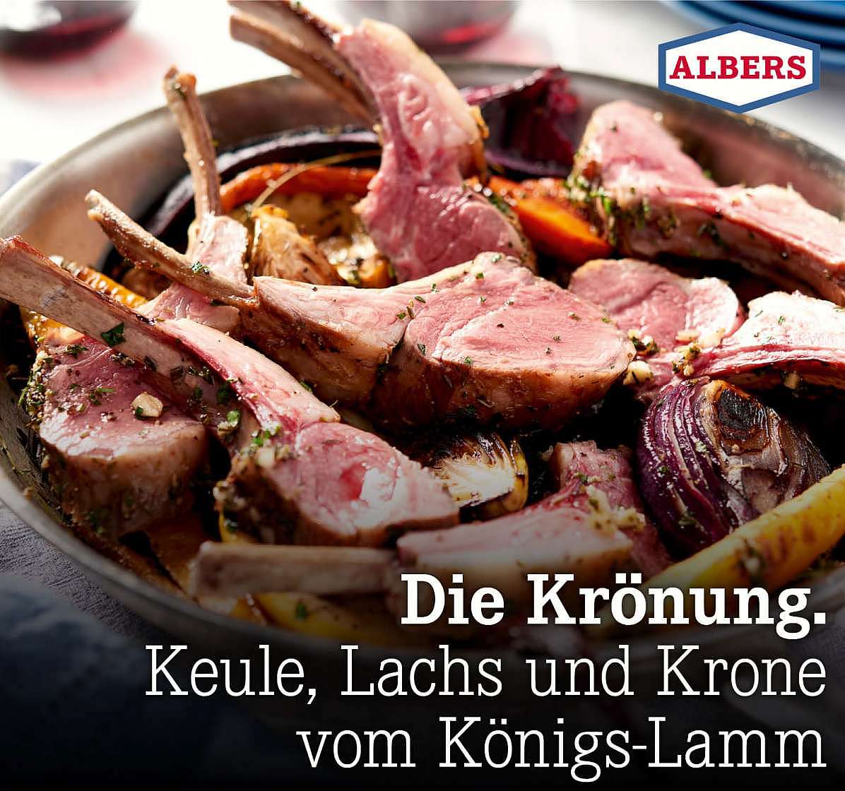 Die Krönung. Keule, Lachs und Krone vom Königs-Lamm