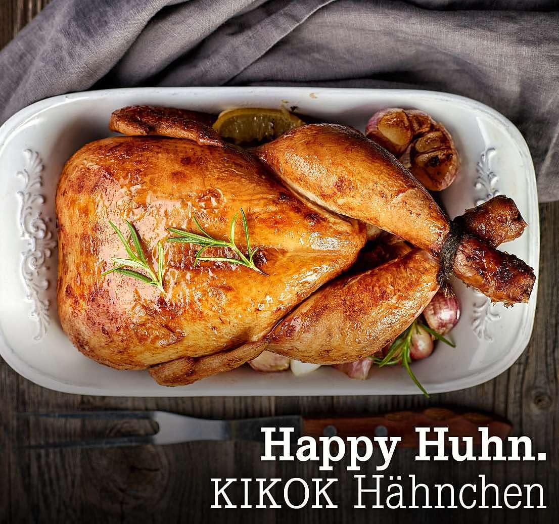 Happy Huhn. KIKOK Hähnchen