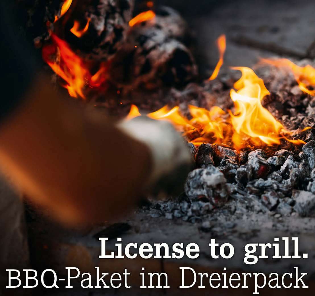 License to grill. BBQ-Paket im Dreierpack