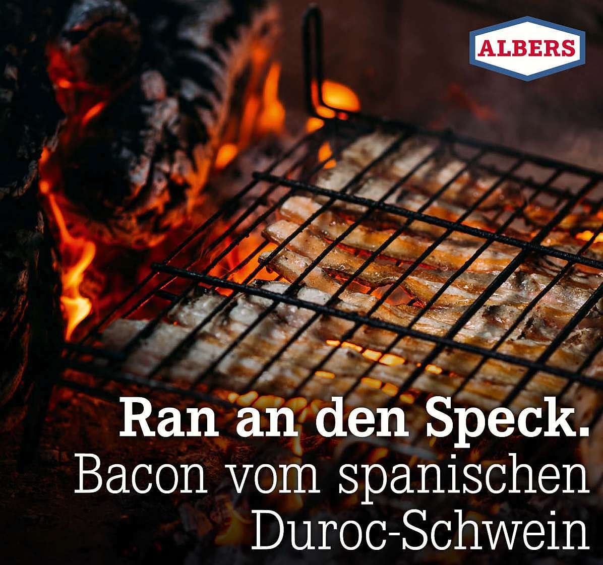 Ran an den Speck. Bacon vom spanischen Duroc-Schwein