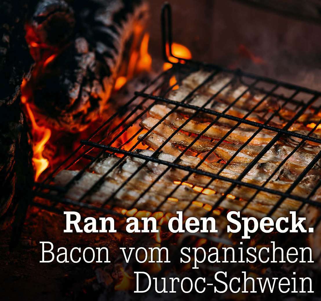 Ran an den Speck. Bacon vom spanischen Duroc-Schwein