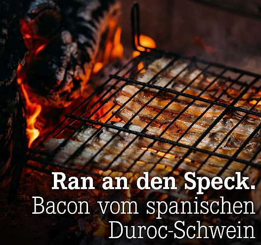 Ran an den Speck. Bacon vom spanischen Duroc-Schwein