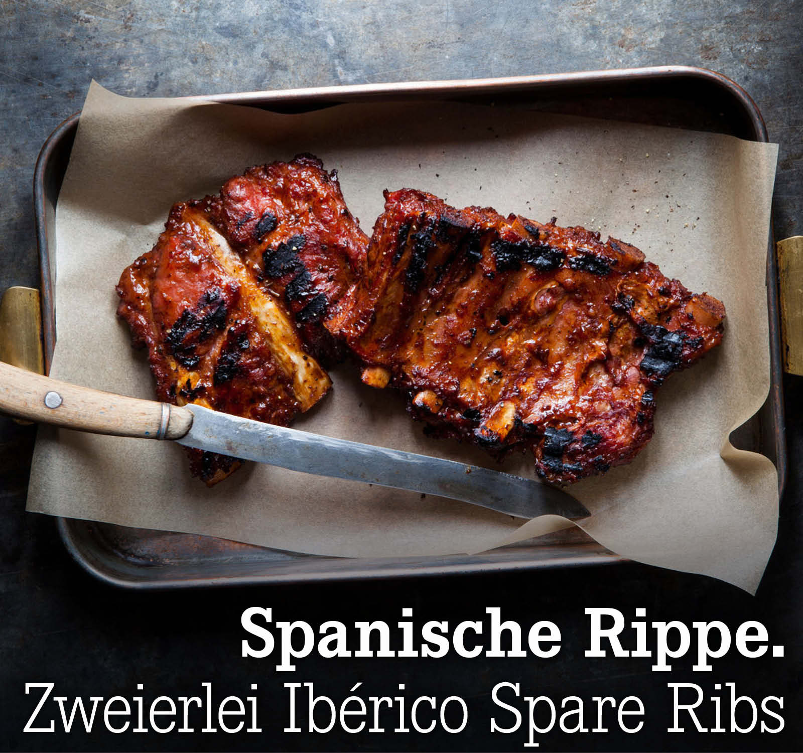 Spanische Rippe. Zweierlei Ibérico Spare Ribs