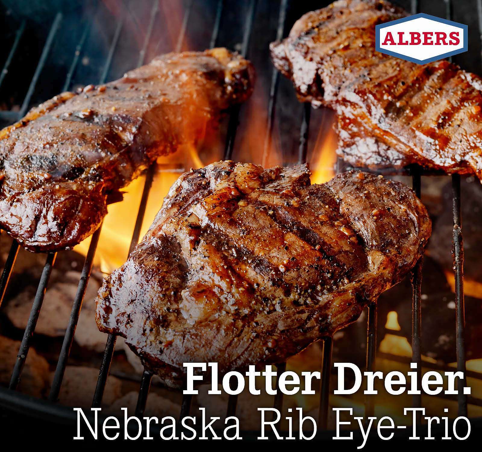Flotter Dreier. Nebraska Rib Eye-Trio