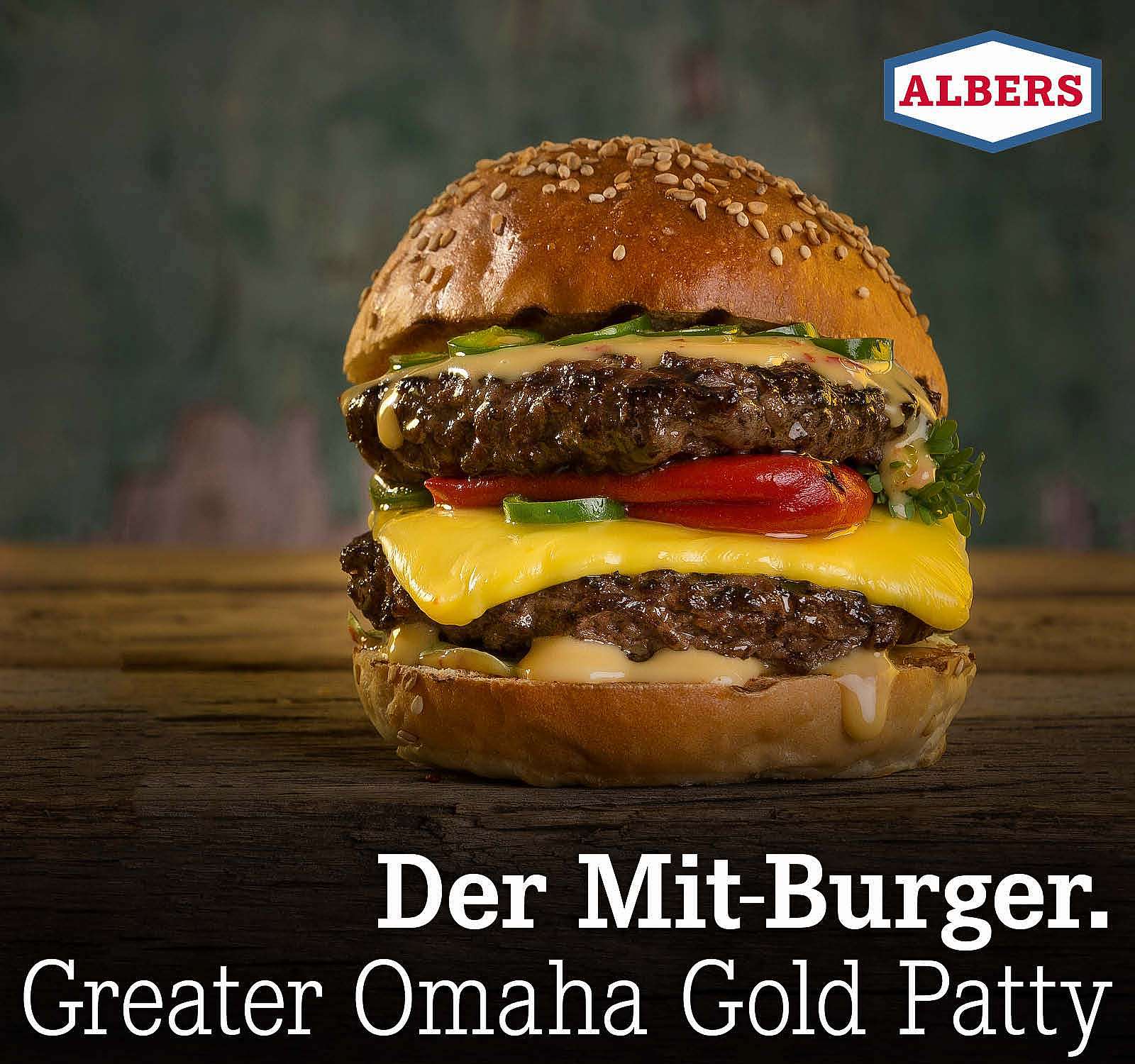 Der Mit-Burger. Greater Omaha Gold Patty