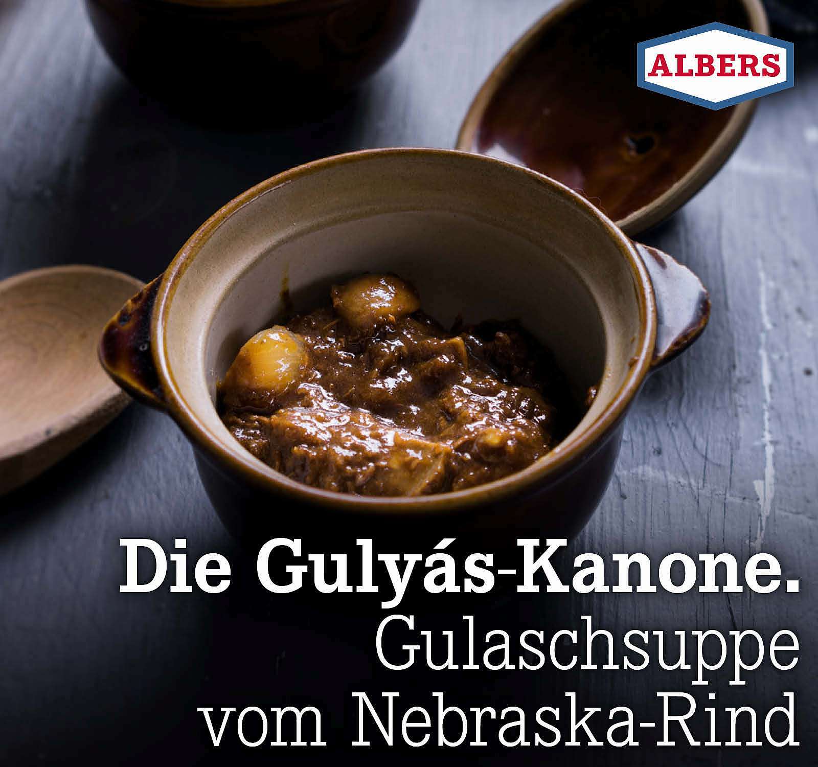 Die Gulyás-Kanone. Gulaschsuppe vom Nebraska-Rind