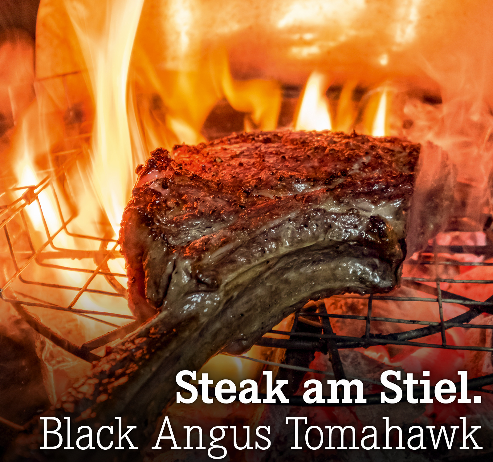 Steak am Stiel. Black Angus Tomahawk