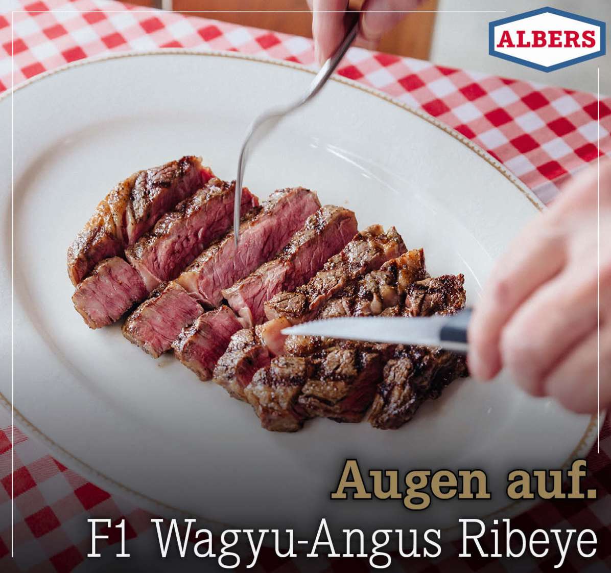 Augen auf. F1 Wagyu-Angus Ribeye