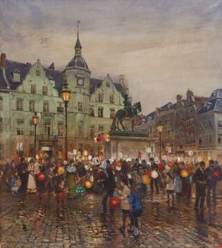 Heinrich_Hermanns_Sankt-Martins-Zug_vor_dem_Düsseldorfer_Rathaus_1905